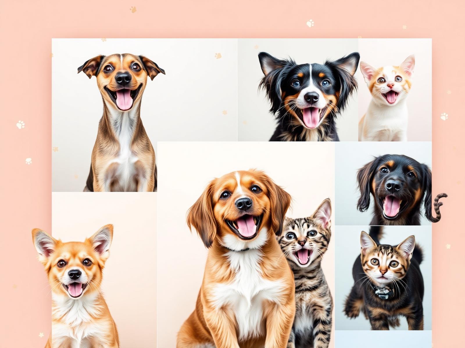 Happy pets transformed into custom portrait artwork